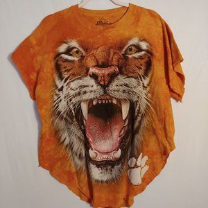 The Mountain mens tie-dye orange "CUT" Tiger tshirt. Large